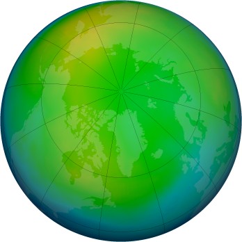 Arctic ozone map for 1993-01